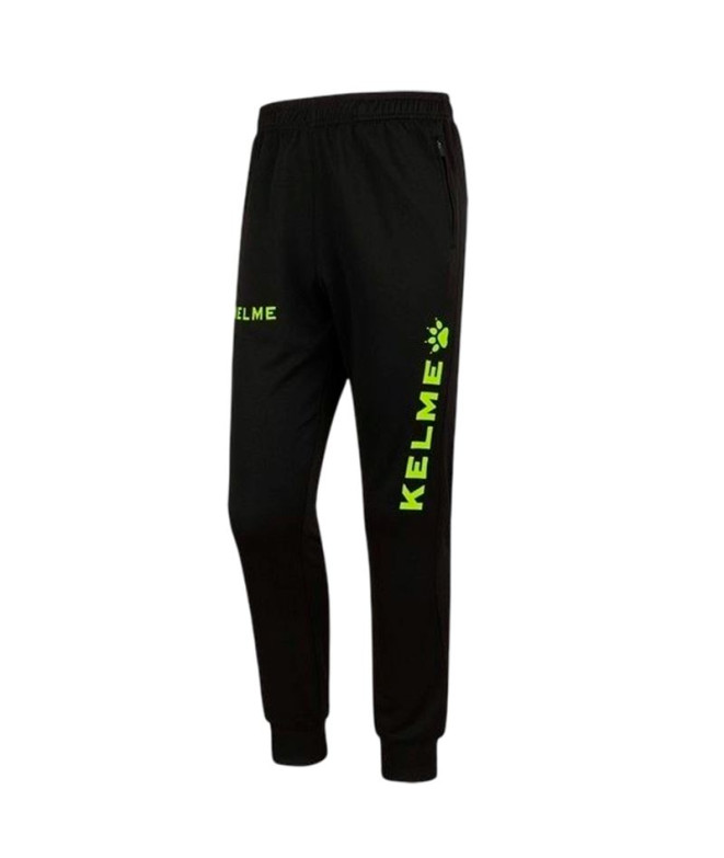 Calça de Futebol Kelme Long Pant Global Infantil Preto-Amarelo Neon