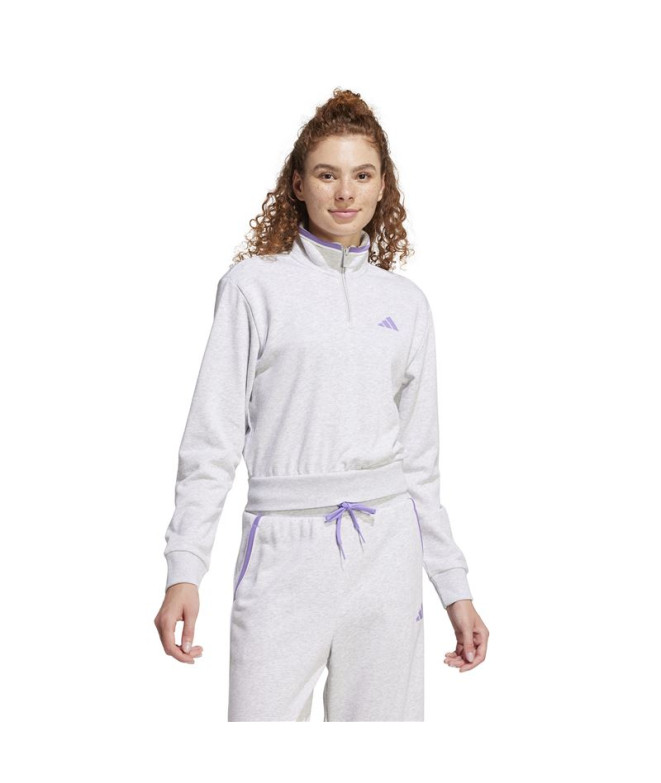 Moletom adidas Cb 14Zip Mulher Cinza