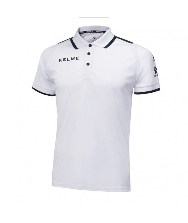 Polo de Futebol Kelme Polo S/S Lince Infantil Branco-Marinho