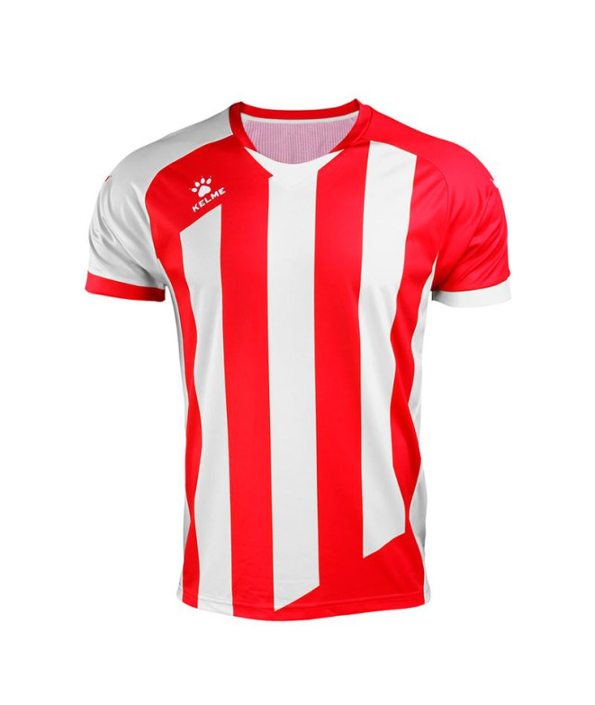 Camiseta de Futebol Kelme Milano L/S Homem Vermelho e Branco