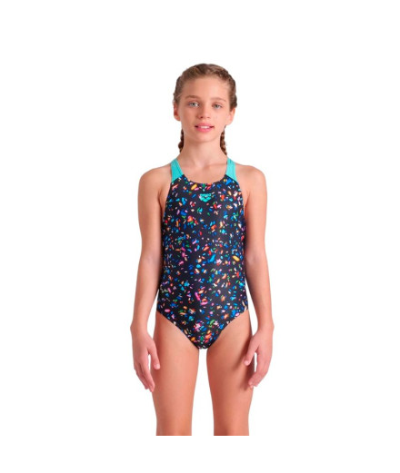 Fato de banho de Natação Arena Confetti Menina Preto