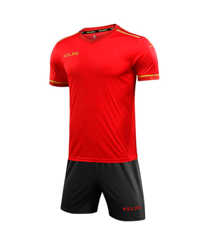 Ensemble de Football Kelme Set S/S Segovia Jr Enfant Rouge-Gris Foncé