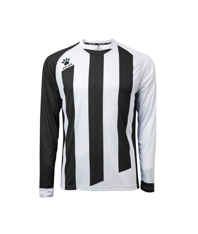 Camiseta de Futebol Kelme Milano L/S Homem Branco e Preto