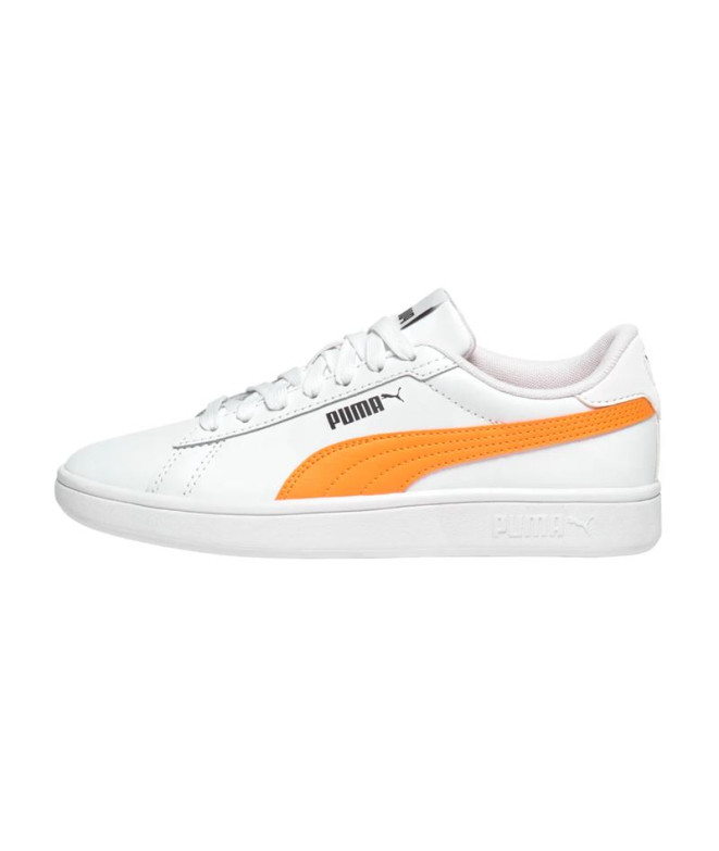 Chaussures Puma Smash 3.0 L Jr, Blanc-Brillant Enfant