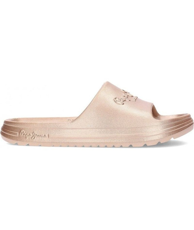 Zapatillas Pepe Jeans Beach Slidemet Mujer Dorado