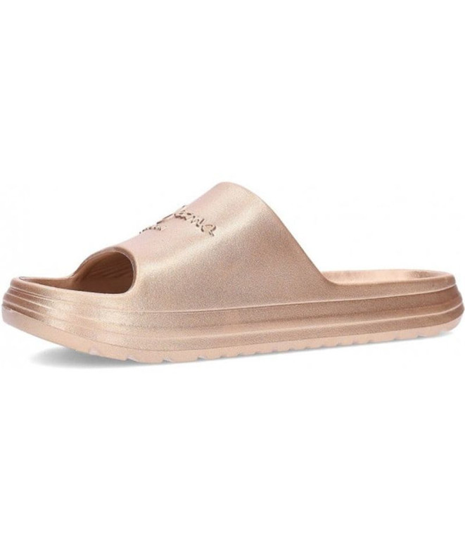 Chinelos Pepe Jeans Beach Slidemet Mulher Dourado