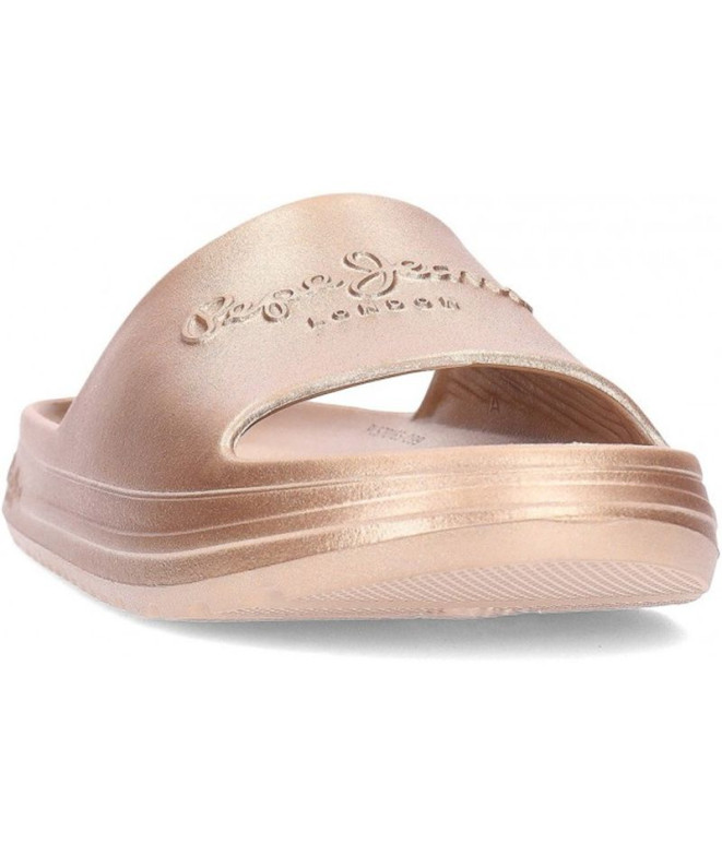 Tongs Pepe Jeans Beach Slidemet Femme Doré