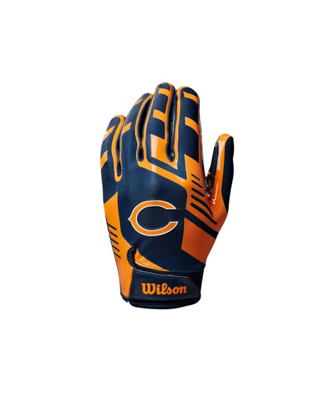 Guantes de Fútbol Americano Wilson Ad Nfl Stretch Fit Ch Azul/Naranja