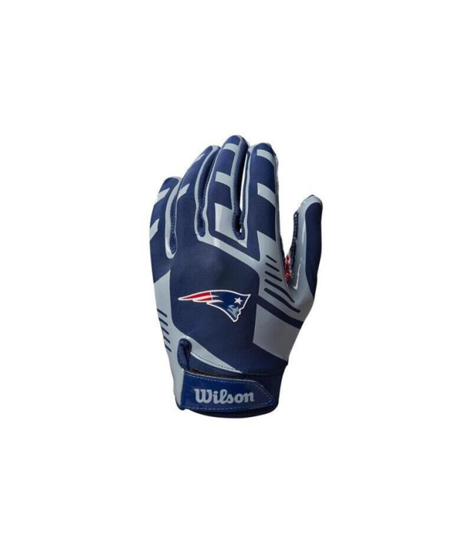 Guantes de Fútbol Americano Wilson Ad Nfl Stretch Fit Ne Azul/Rojo