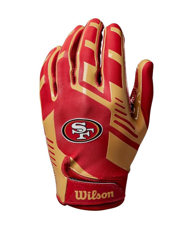 Guantes de Fútbol Americano Wilson Ad Nfl Stretch Fit Sf Rojo/Dorado
