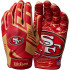 Luvas de Futebol Americano Wilson Ad Nfl Stretch Fit Sf Vermelho/Dourado
