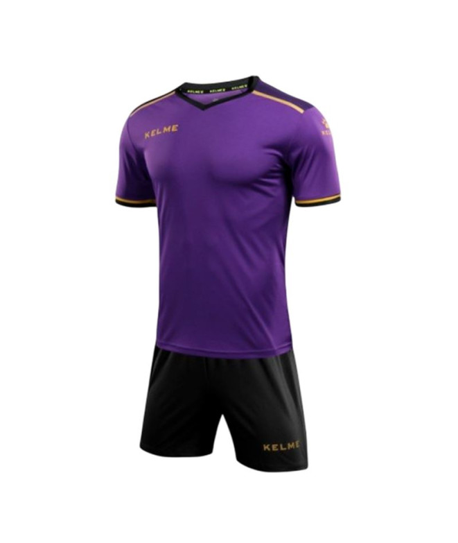 Conjunto de Fútbol Kelme Set S/S Segovia Infantil Morado-Negro