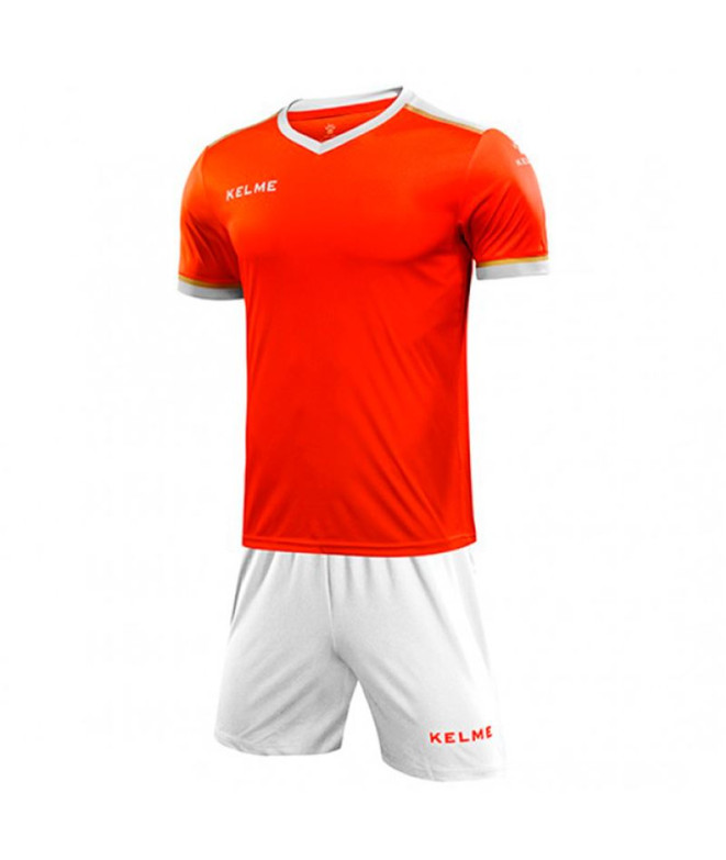 Conjunto de Fútbol Kelme Set Segovia Sr Hombre Naranja-Blanco