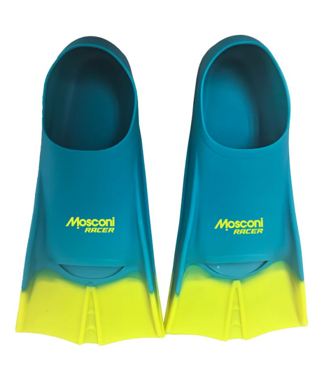 Aleta de natação Mosconi Fin Racer V2 Azul cobalto-Amarelo neon