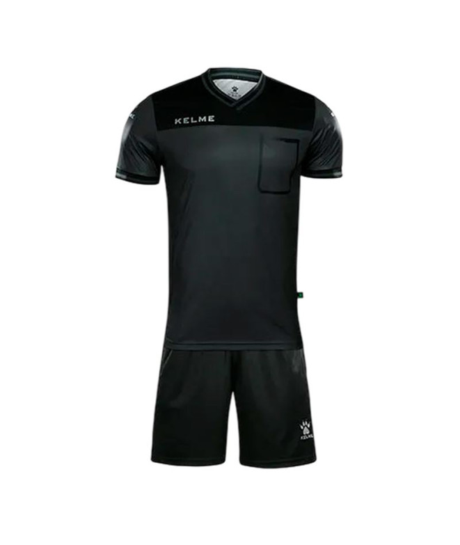 Conjunto de Futebol Kelme Set S/S Árbitro Homem Cinza Escuro-Negro