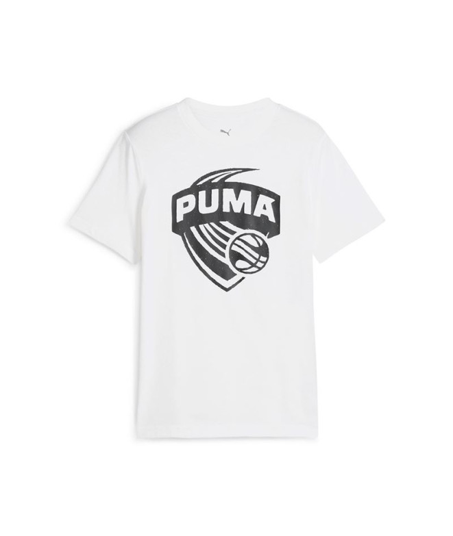 Camiseta Puma Basketball Posterize, Branco Infantil
