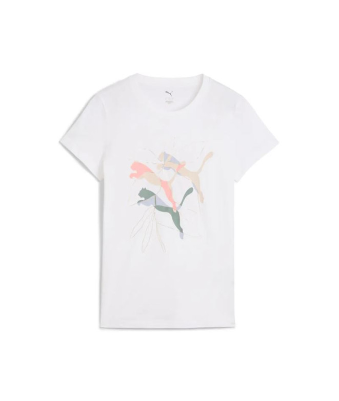 Camiseta Puma Graphics Branded Lea, Branco Mulher