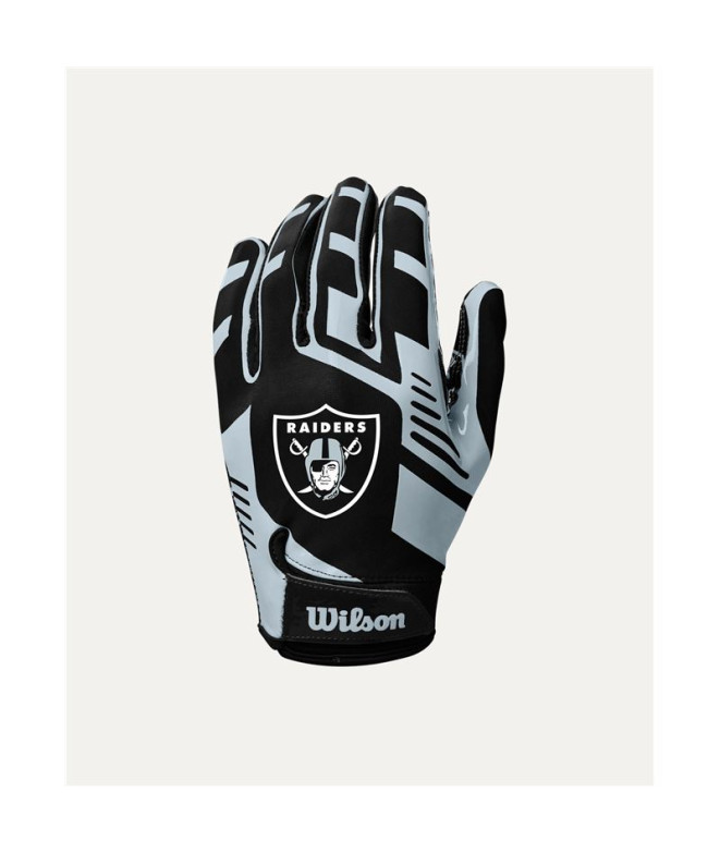 Guantes de Fútbol Americano Wilson Ad Nfl Stretch Fit Lv Negro/Silver