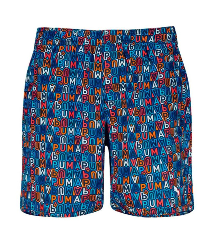 Bañador Puma Swim Boys Printed Mid Shorts 1P Infantil Multicolor