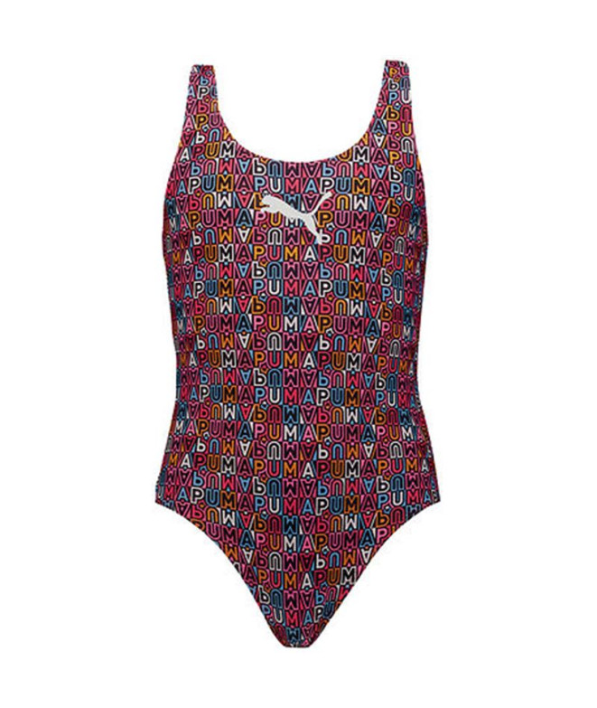 Maillot de bain Puma Swim Filles Maillot de Bain Imprimé 1P Enfant Multicolore