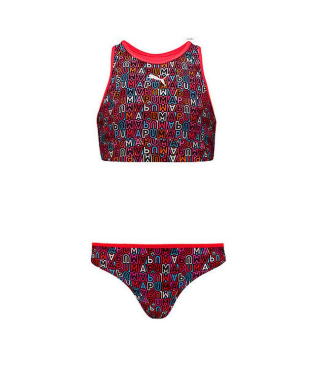 Biquíni Puma Swim Meninas Impresso Conjunto 1P Infantil Multicolorido