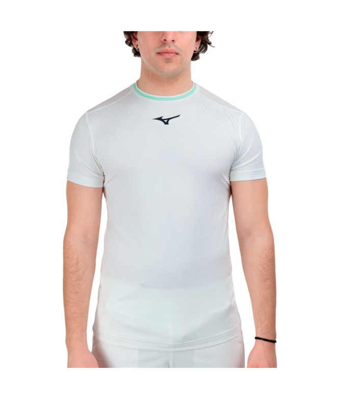 Camiseta De Tênis Mizuno Frontier Shadow Graphic Tee Homem Branco