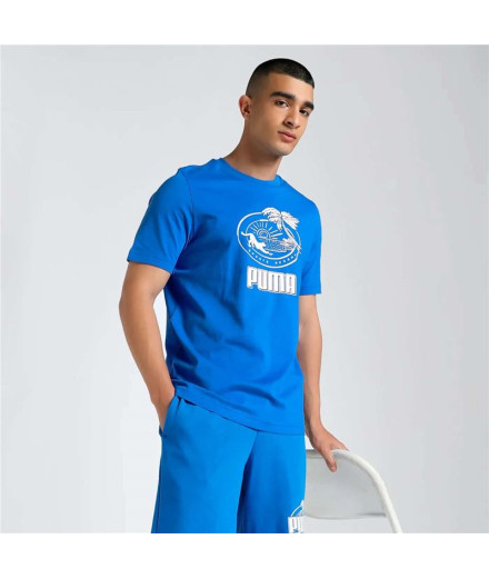 Camiseta Puma Palm Resort Graphic, Team Royal Homem 2