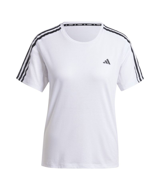 Camiseta de Running adidas Own The Run 3 Bandas Mujer Blanco