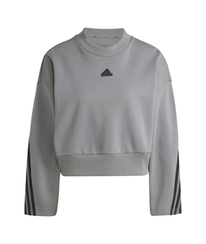 Moletom adidas Future Icons 3 Bandas Mulher Cinza