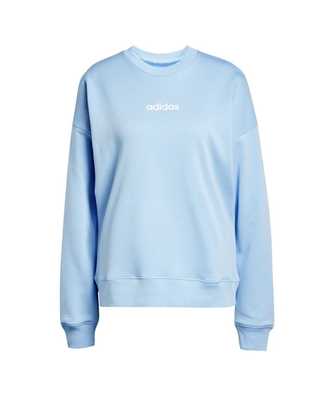 Sudadera adidas Lin French Terry Swt Mujer Azul/Blanco