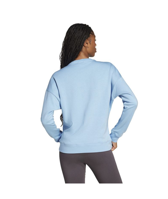 Sweat adidas Lin French Terry Swt Femme Bleu/Blanc