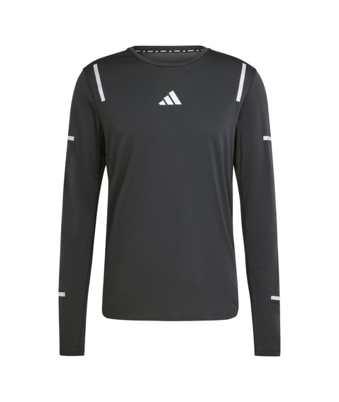 Camiseta de Running adidas Ult Hi Vis Ls Hombre Negro