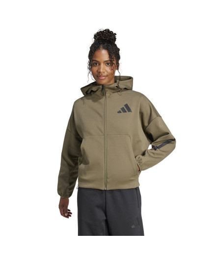 Sweat Adidas Z.N.E. Fz Femme Vert Foncé 2