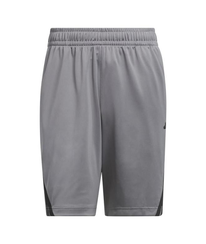 Pantalones de Baloncesto adidas 3-Stripes Short Hombre Gris/Negro