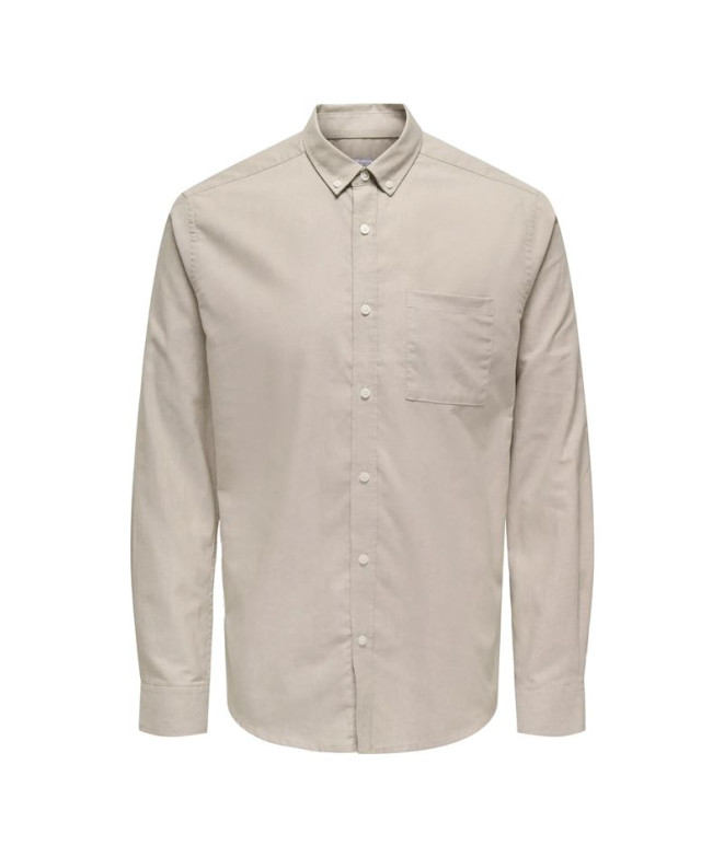 Camisa Only & Sons Onsalvaro Slim Ls Oxford Shirt Noos Frml Hombre Chinchilla