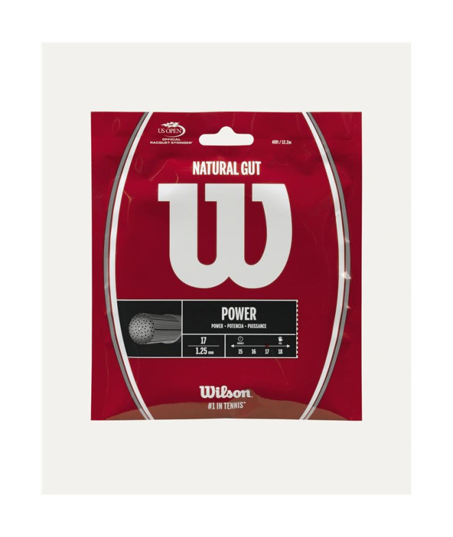 Cordaje de Tenis Wilson Nat Gut 17 Tennis String Natural