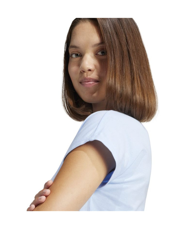 T-shirt adidas Lin Sj Femme Bleu/Blanc