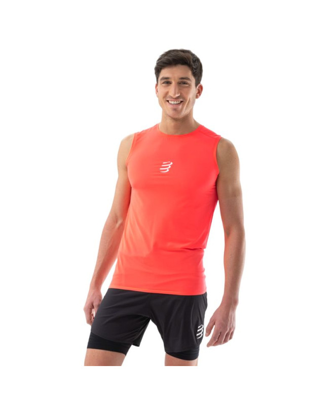 Camiseta de Trail Compressport Trail Racing Hombre Rojo