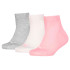 Meias Puma 3P água rosa Infantil