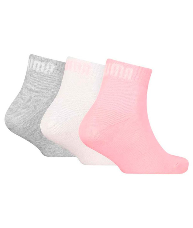 Meias Puma 3P água rosa Infantil