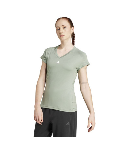 T-shirt de Fitness adidas We Min Femme Vert/Blanc 2