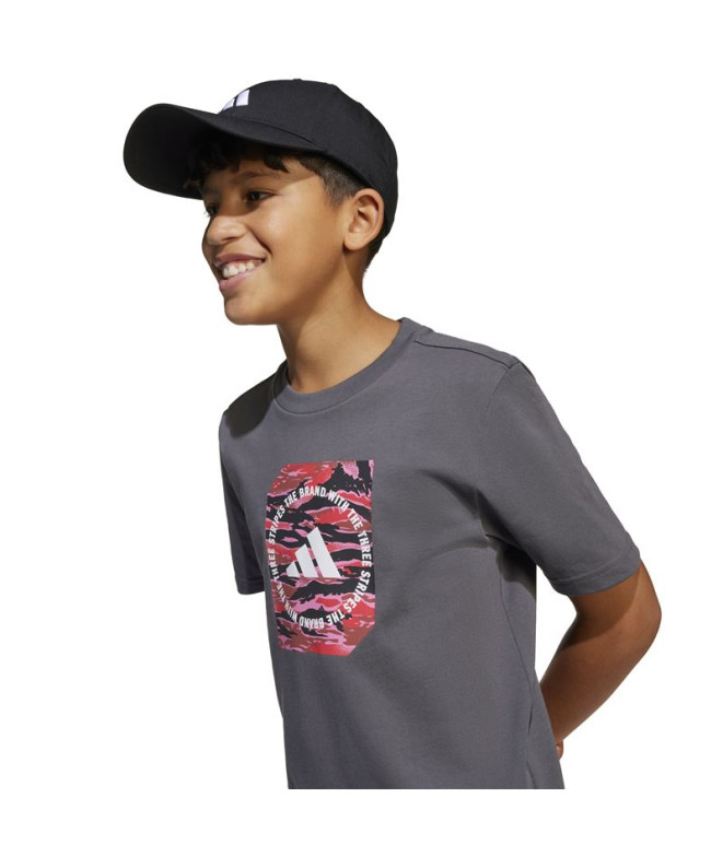 Camiseta adidas Camo Box Menino Cinza