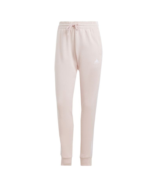 Calça adidas Essentials 3-Stripes French Terry Cuffed Mulher Rosa