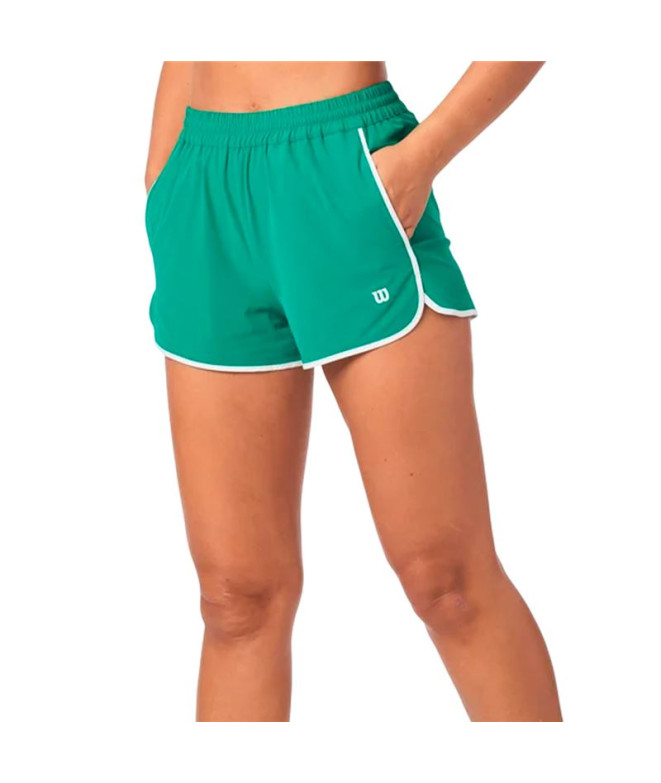 Calça de Pádel Wilson Team Short Verde Mulher