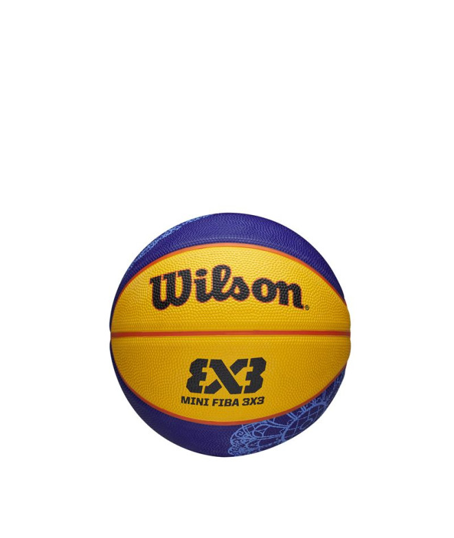 Balle de Basket-ball Wilson Fiba 3X3 Mini Bskt Paris 2024 Bleu/Jaune