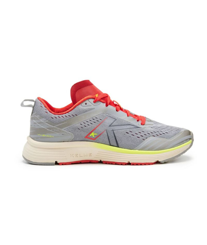 Sapatilhas de Running Kelme Valência Cinza/Vermelho