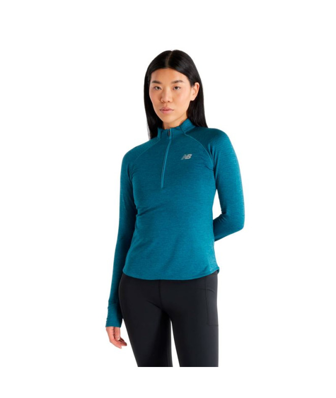 Moletom New Balance Athletics Heat Grid Half Zip Mulher