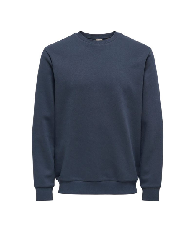 Moletom Only & Sons Onsceres Crew Neck Noos Homem Azul Nights