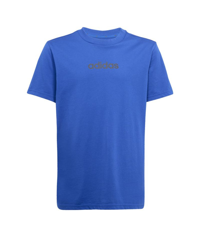 T-shirt adidas Lin 160 Enfant Bleu/Noir