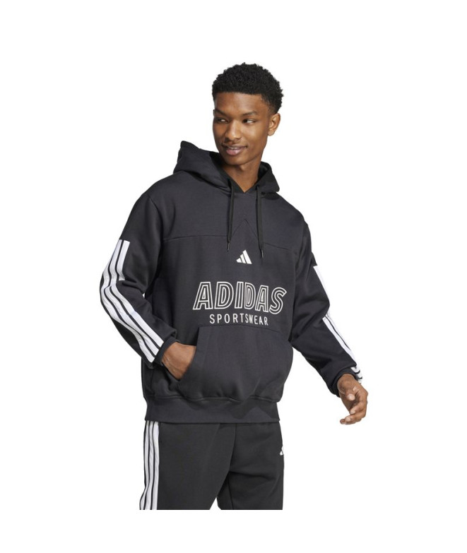 Sudadera adidas Tiro Fl Hombre Negro/Blanco